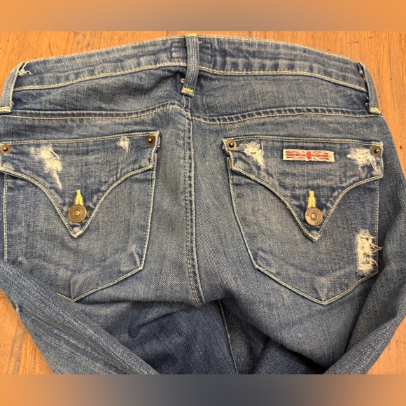 Hudson distressed straight leg cuffed woman’s jeans size 24. - Picture 5 of 10